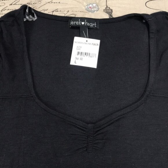 Derek Heart Juniors' Rib-Knit Sweetheart-Neckline Top - Picture 2 of 6